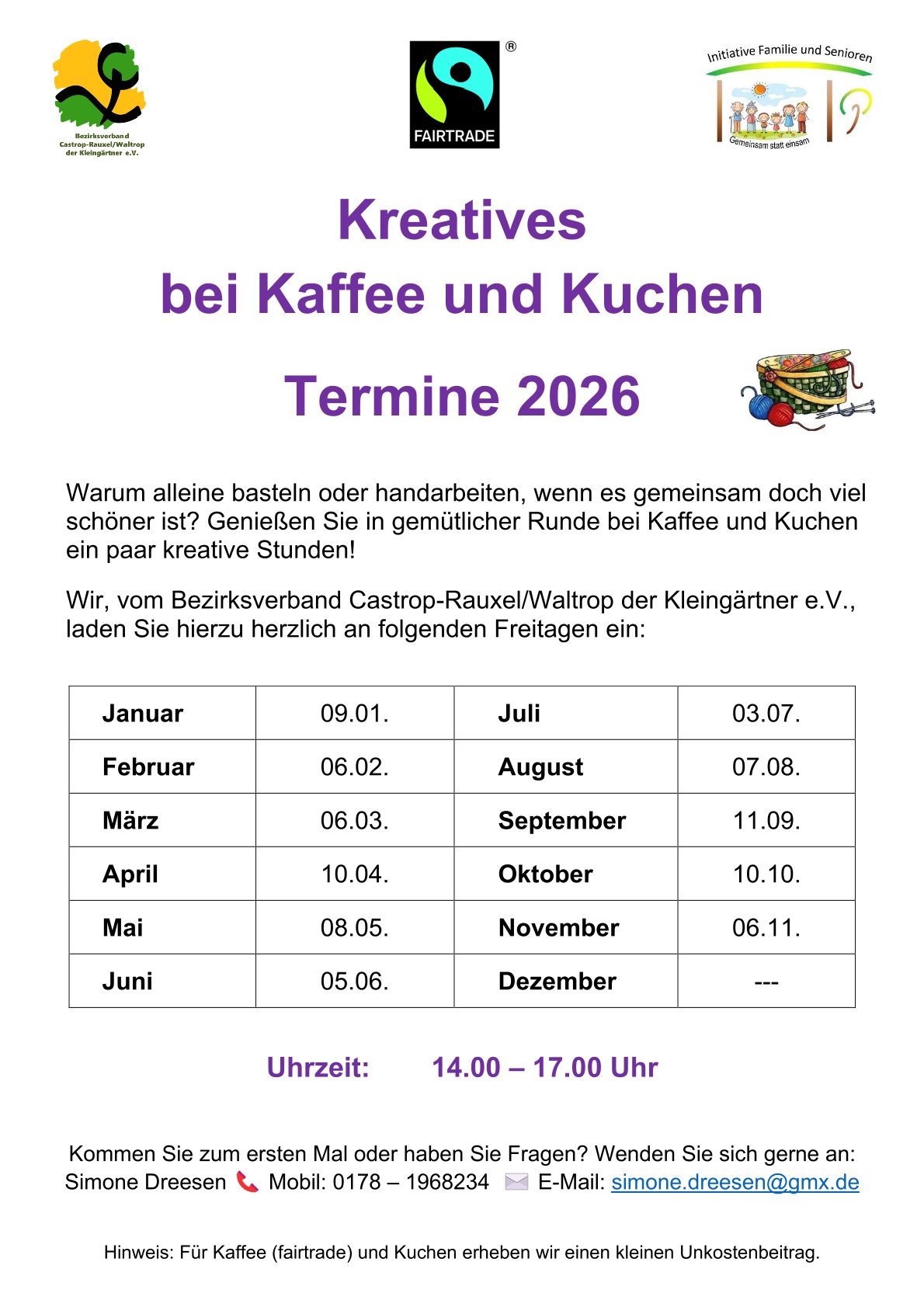 Kreatives mit Kaffee und Kuchen