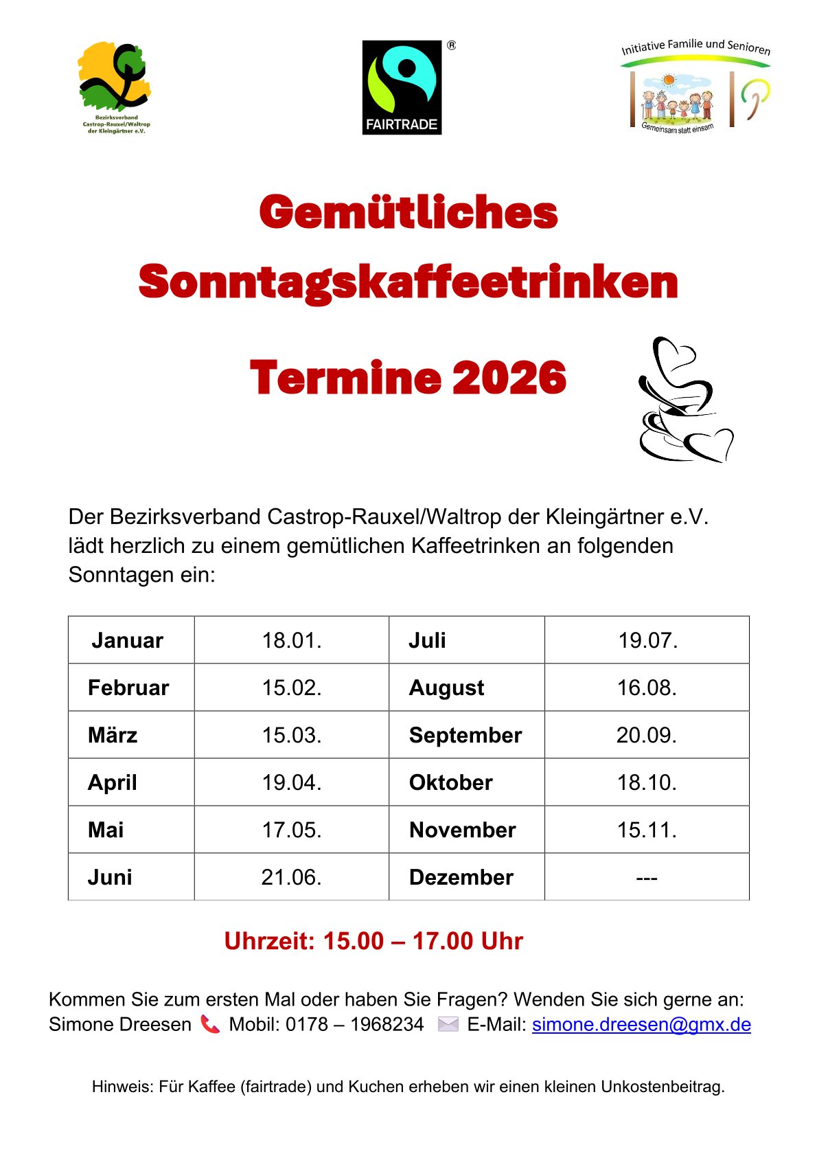 Gemütliches Sonntagskaffeetrinken